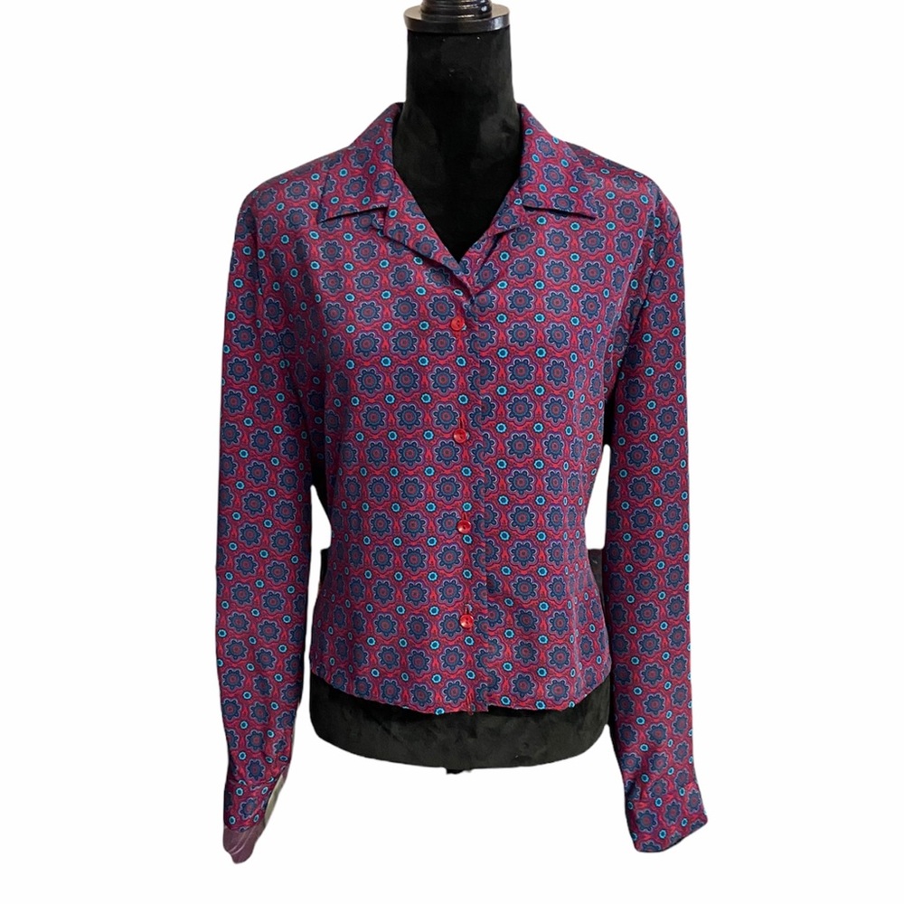 Vintage Haberdashery Purple Floral Blouse View 4